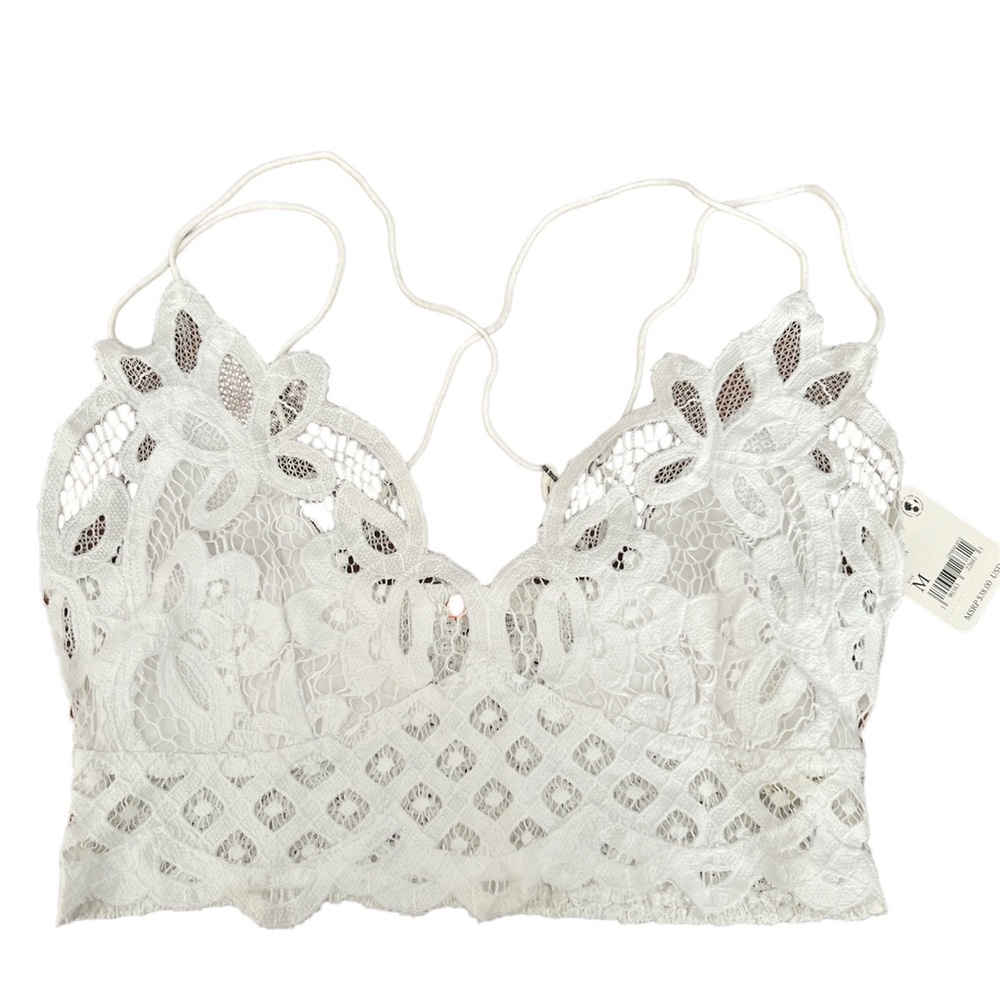 Free People White Crop top, Womens Size Medium, Color White